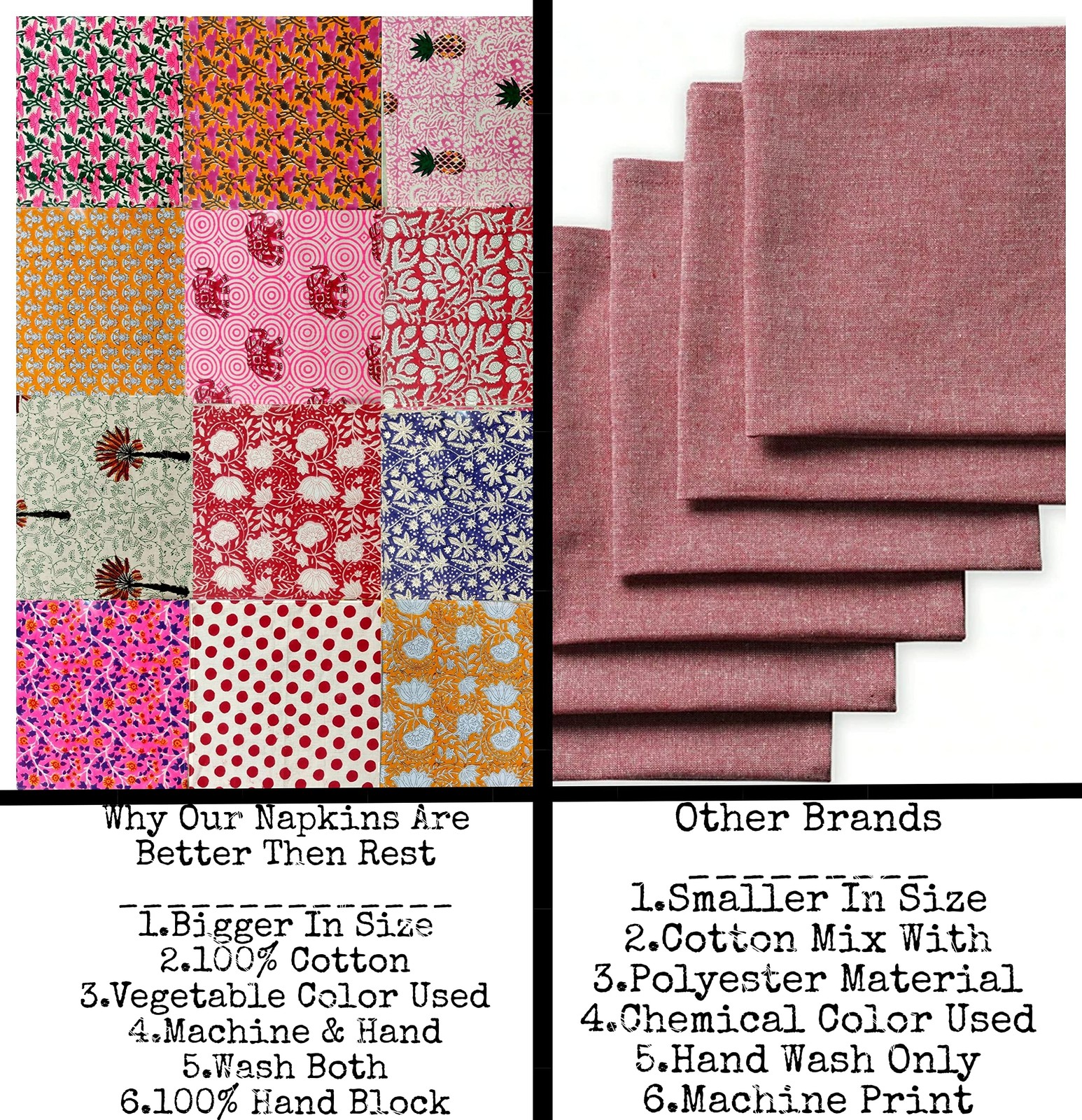 8 Pack Napkin 100% Cotton 16x16 Inch Dinner Napkins Decorative Cloth