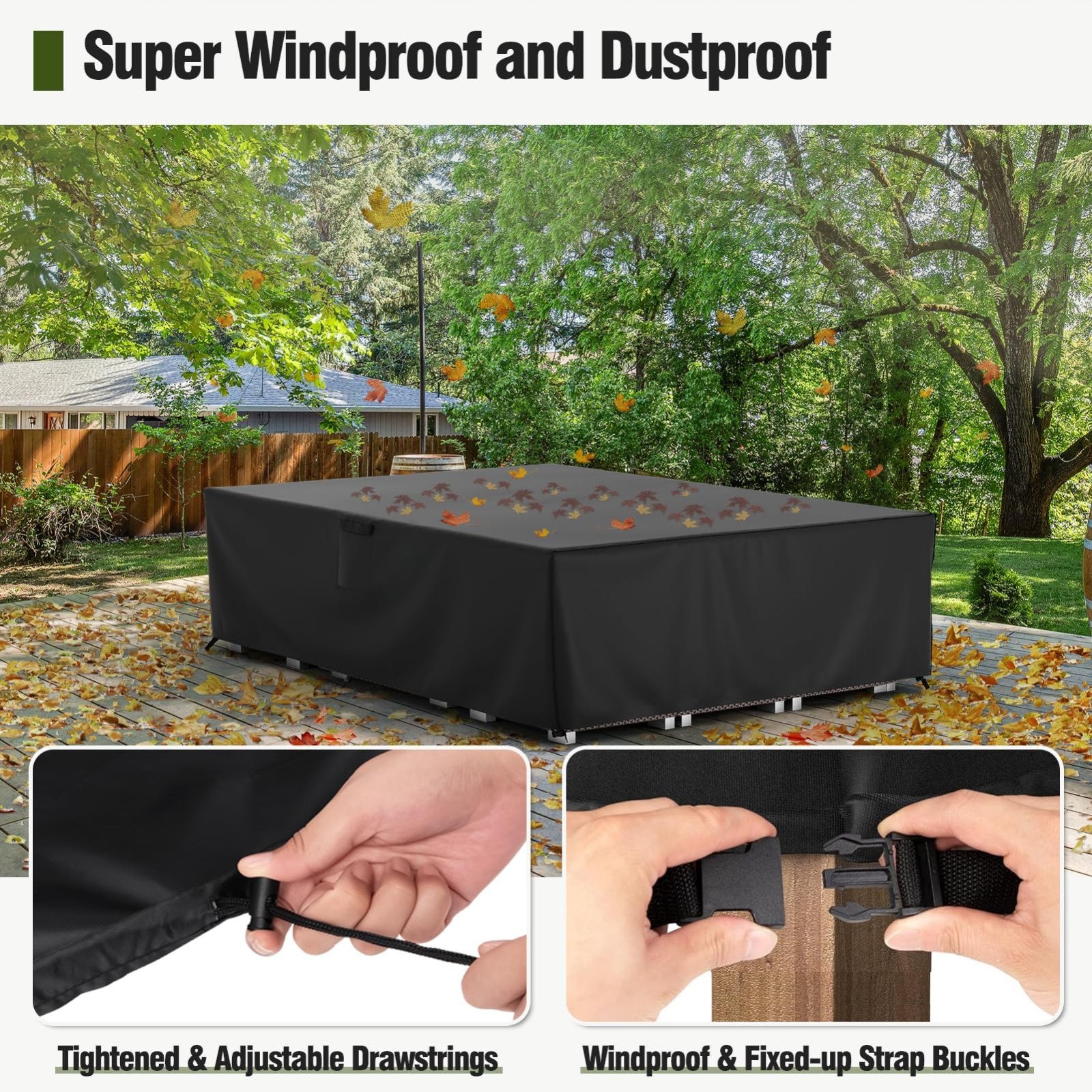 Patio Furniture Cover Outdoor Sectional Sofa Set Cover Heavy Duty 108"x82"x28"