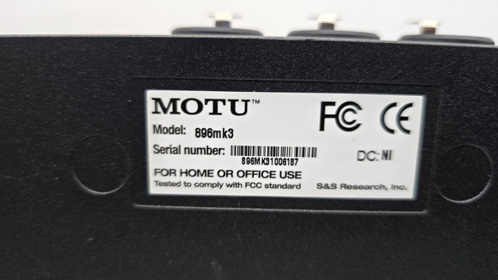MOTU 896mk3 Firewire Type Audio Interface In Excellent Condition