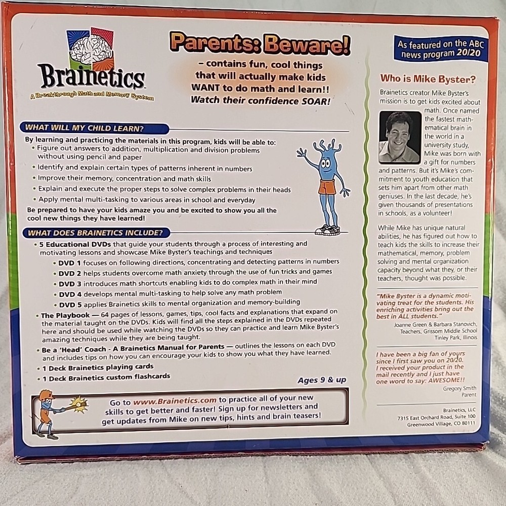 Brainetics Breakthrough Math and Memory System Ages 9+ Featured On ABC 20/20 NEW