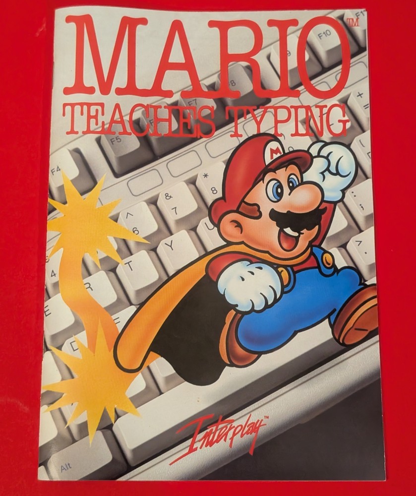 Mario Teaches Typing - 1992 Interplay - PC Tandy 1990s Vtg Computer Game - *Read