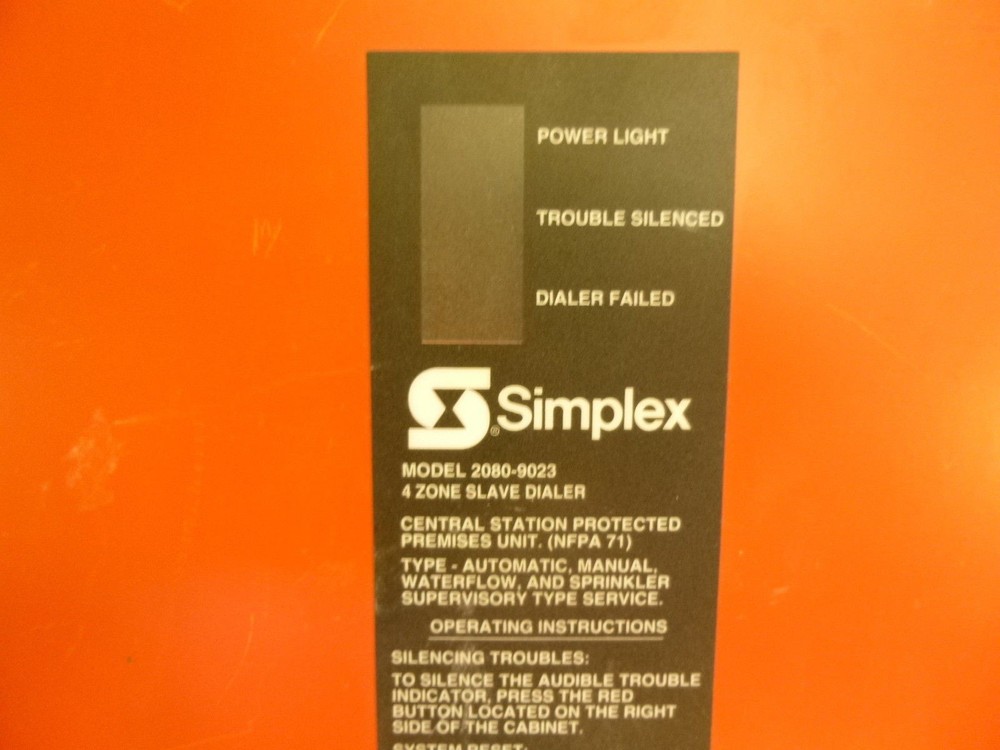 Simplex fire alarm 4 zone slave driver COMMUNICATOR 2080-9023 AD-3446 CHASSIS
