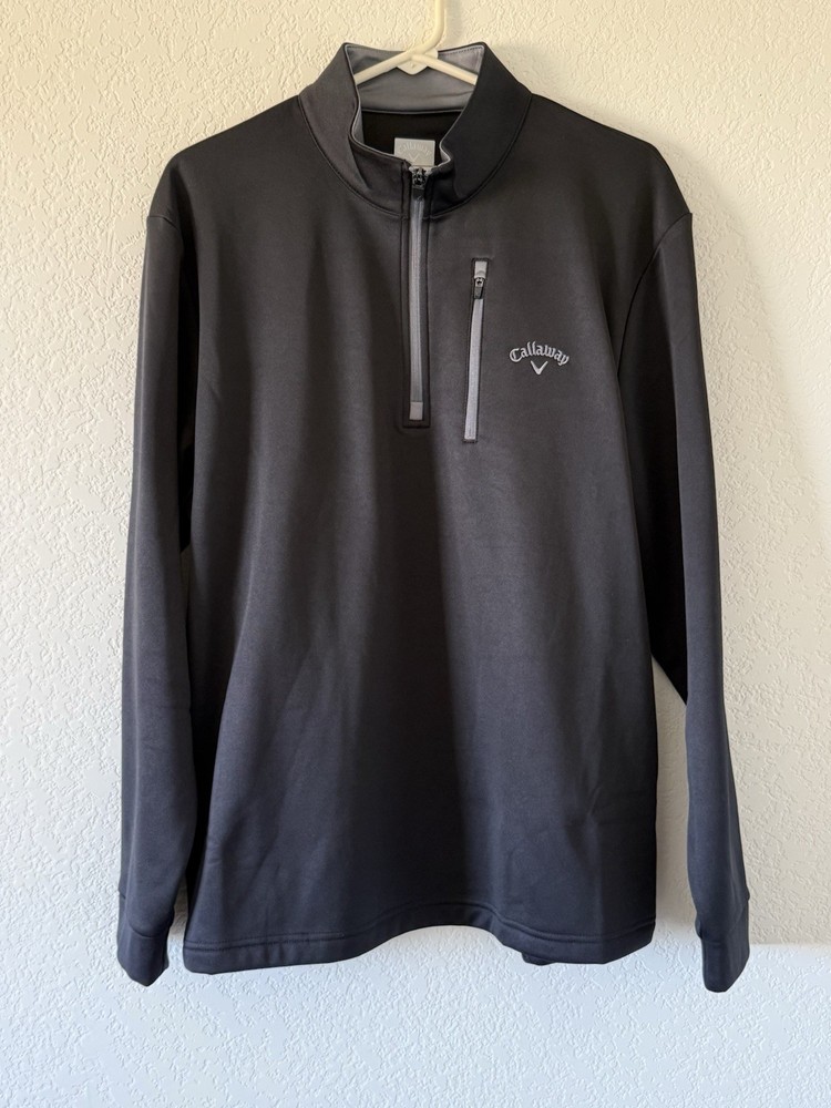 Callaway 1/4 Zip Pullover Men's Size Medium Black Golf $88