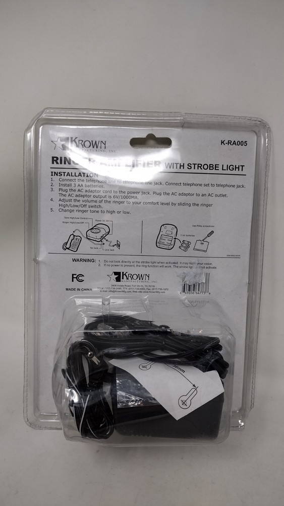 Krown Ringer Amplifier With Strobe Light K-RA05 NEW