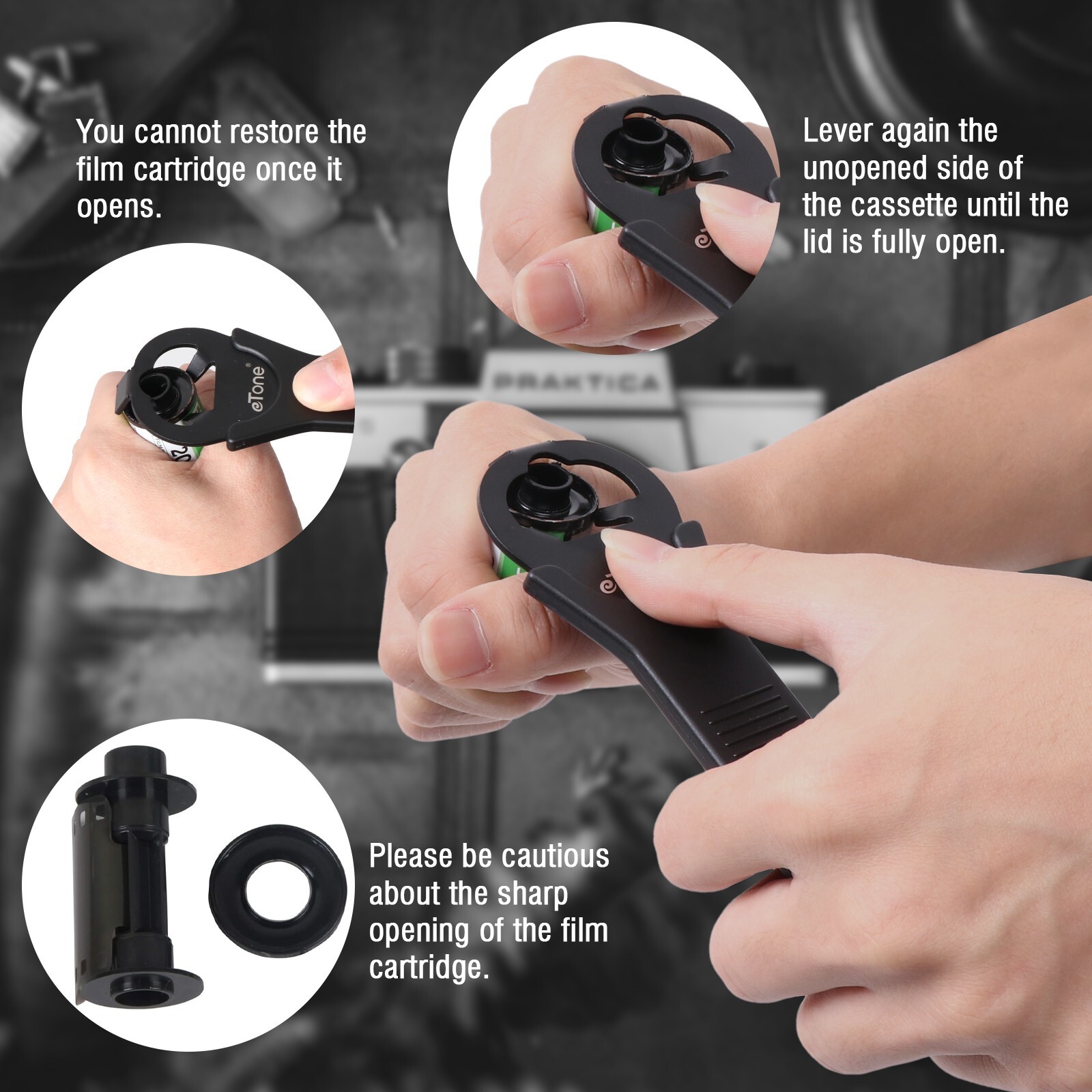 35mm 135 Film Cassette Cartridge Opener Darkroom Developing Removal Reload Tool