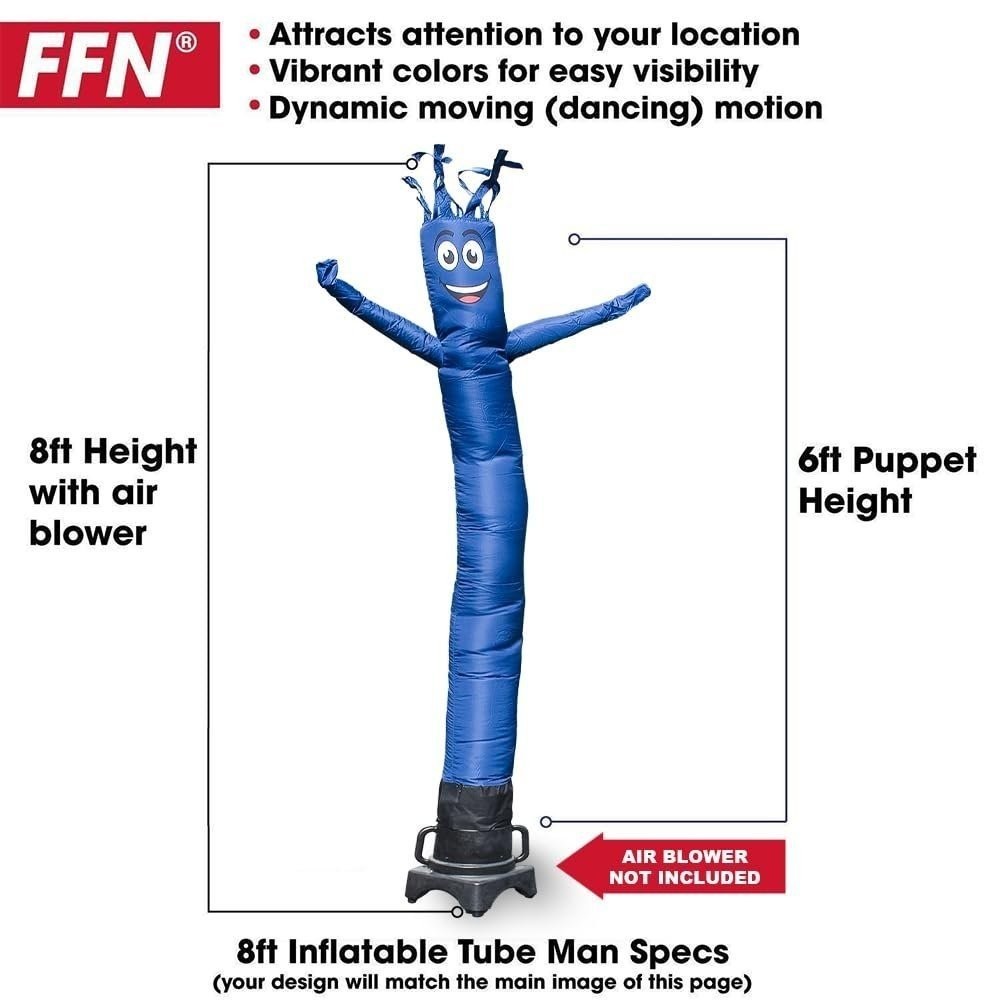 FFN Solid Color Dark Blue 6 Foot Tall Inflatable Tube Man Air Powered Dancer...