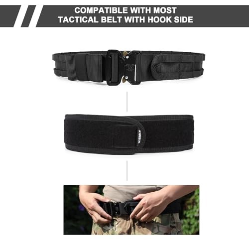 Tactical Anti-slip Pad Inner Belt with Loop System - Compatible Medium Black