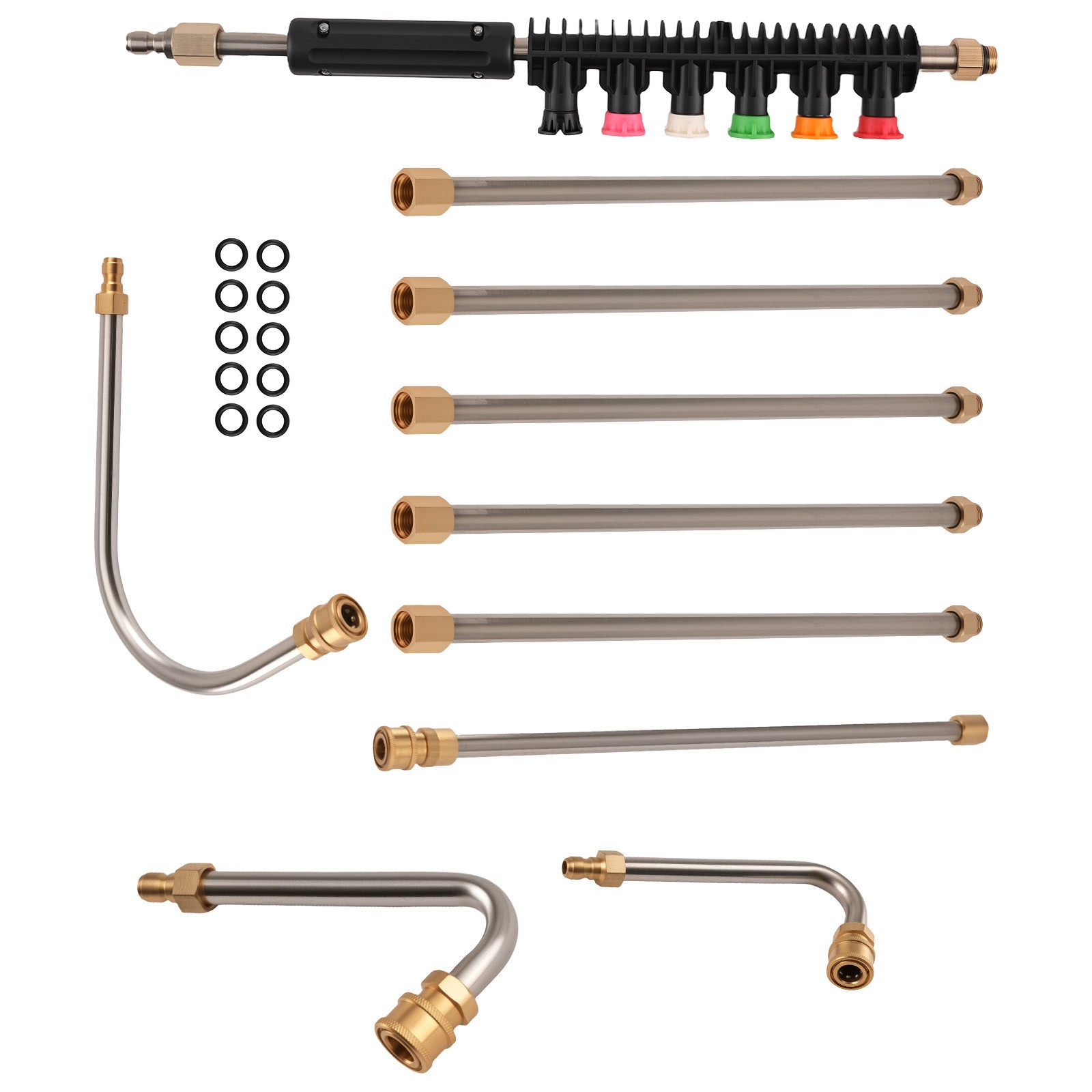 High Pressure Washer Extension Wand Power Washer Lance 4000PSI W/ 6 Nozzle Tips