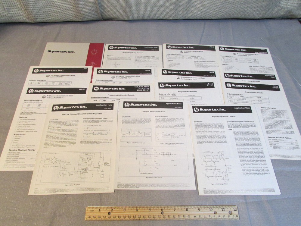 Supertex High Voltage IC's Transistors Short-Form Catalog 1996 Plus Data Sheets
