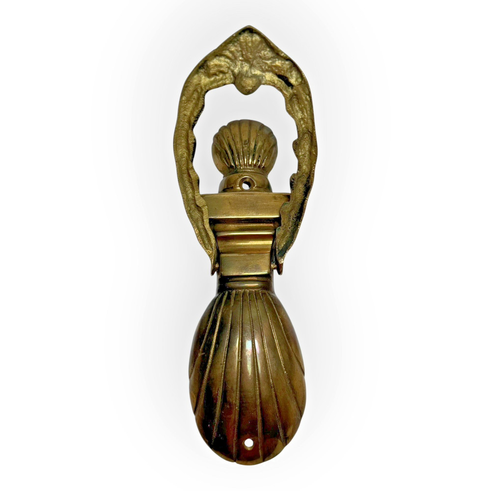 Solid Brass Door Knocker Shell Design Traditional Entry 8.25" Hardware Vintage