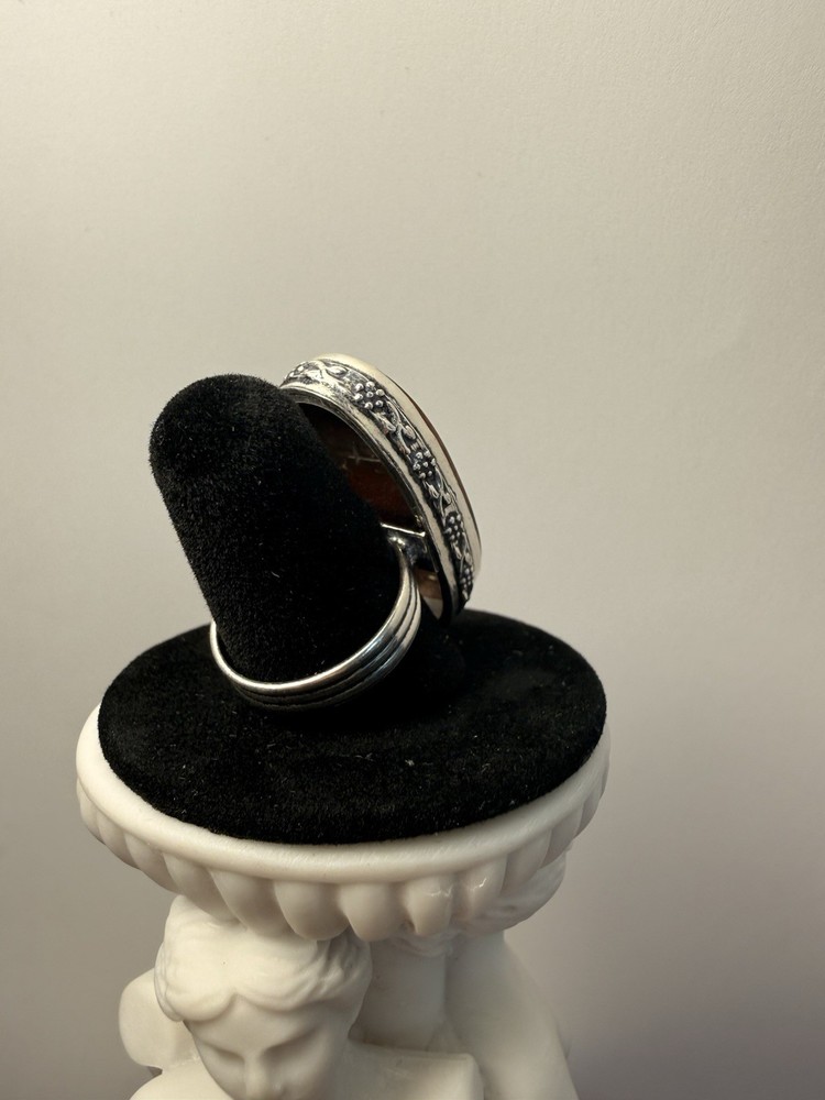 925 silver plated red mookaite ring 0514 ring, SIZE 7-7.5