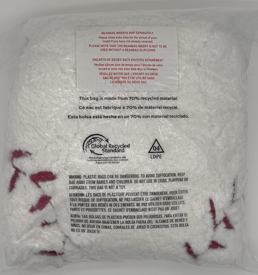 Pottery Barn Kids Baseball Anywhere Bean Bag Chair Slipcover ~ White Sherpa