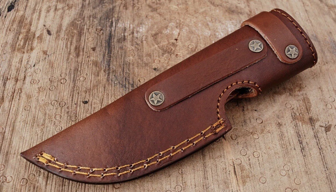 GENUINE LEATHER HANDMADE KNIFE SHEATH FIXED BLADE KNIFE HOLSTER