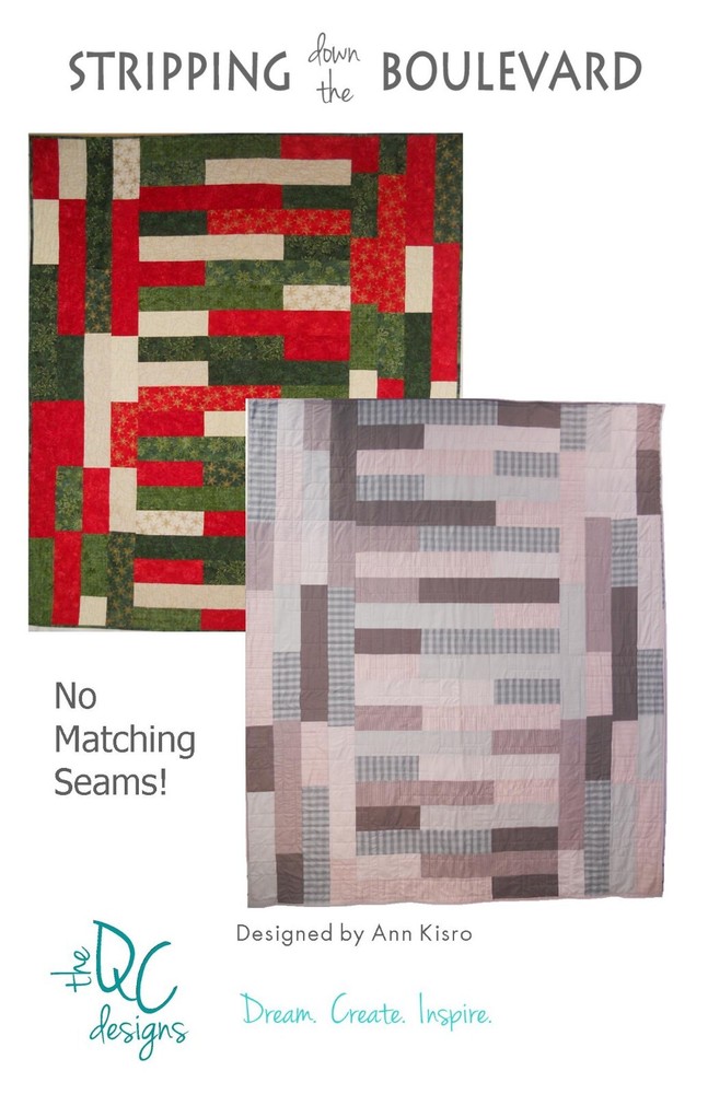 Quilting Sewing Pattern Instructions Stripping down the Boulevard lap bed size