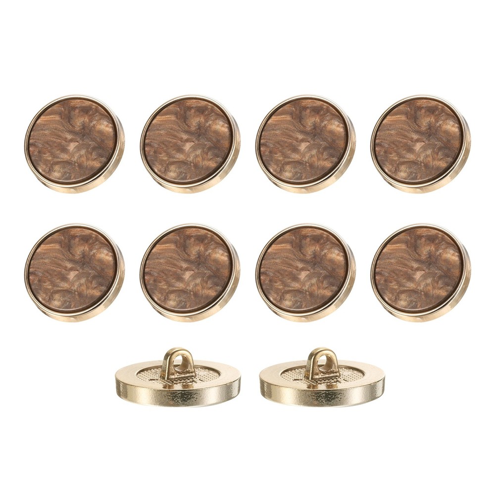 10Pcs Round Button, 25mm/1" Resin Decorative Pattern Button, Dark Coffee