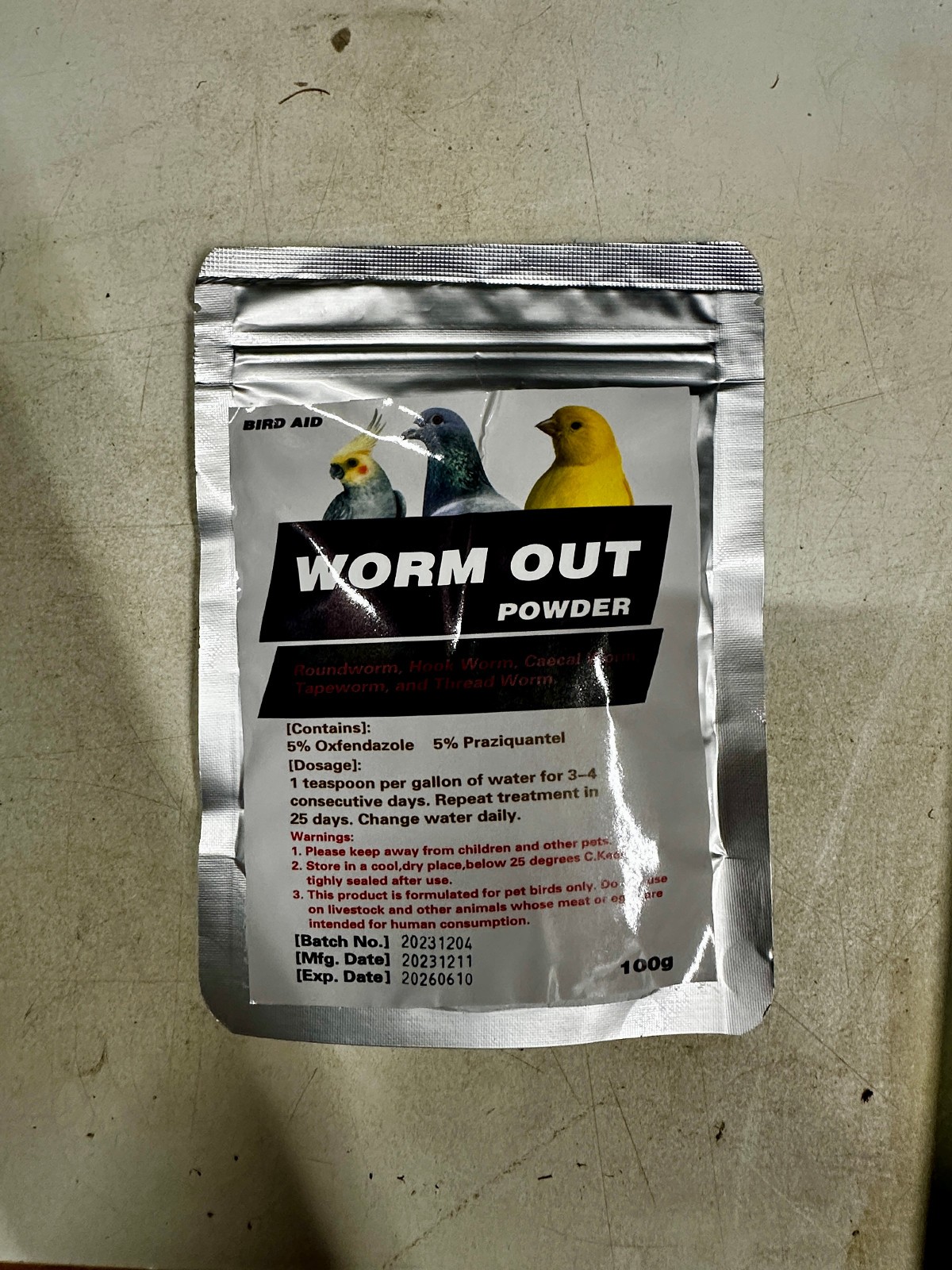 Dewormer Powder for Pigeons and Birds 100grams