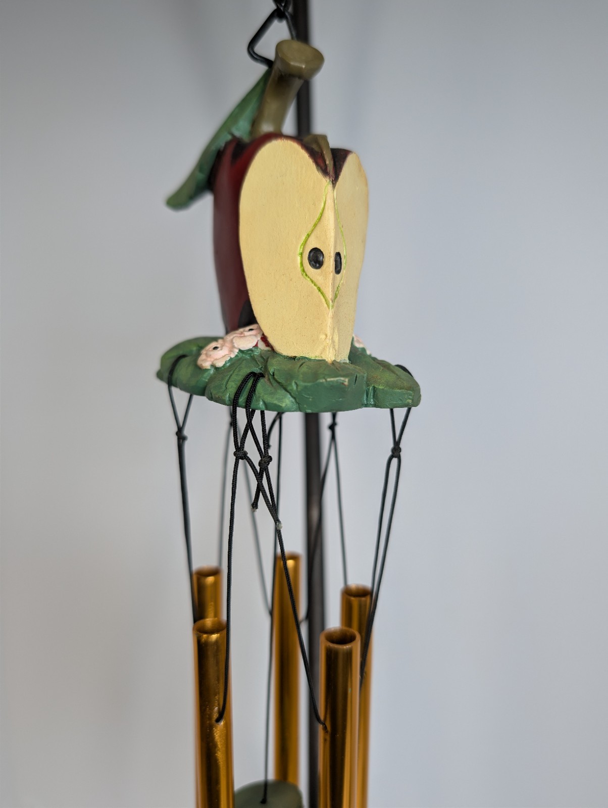 Small Vintage 90s Apple Core Blossom Resin & Copper Wind Chime