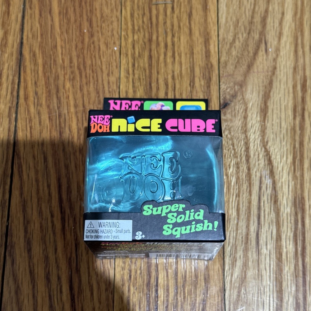NeeDoh Nee Doh Nice Cube - Super Solid Squish! (Blue) - Brand New Sealed!