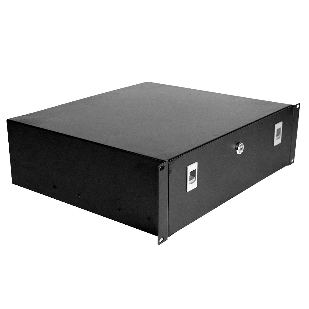 *OPEN BOX* Royal Racks™ 3U Locking Drawer for Component Rack (Black)
