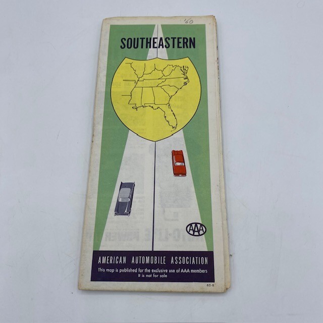 AAA Southeastern states map 1960