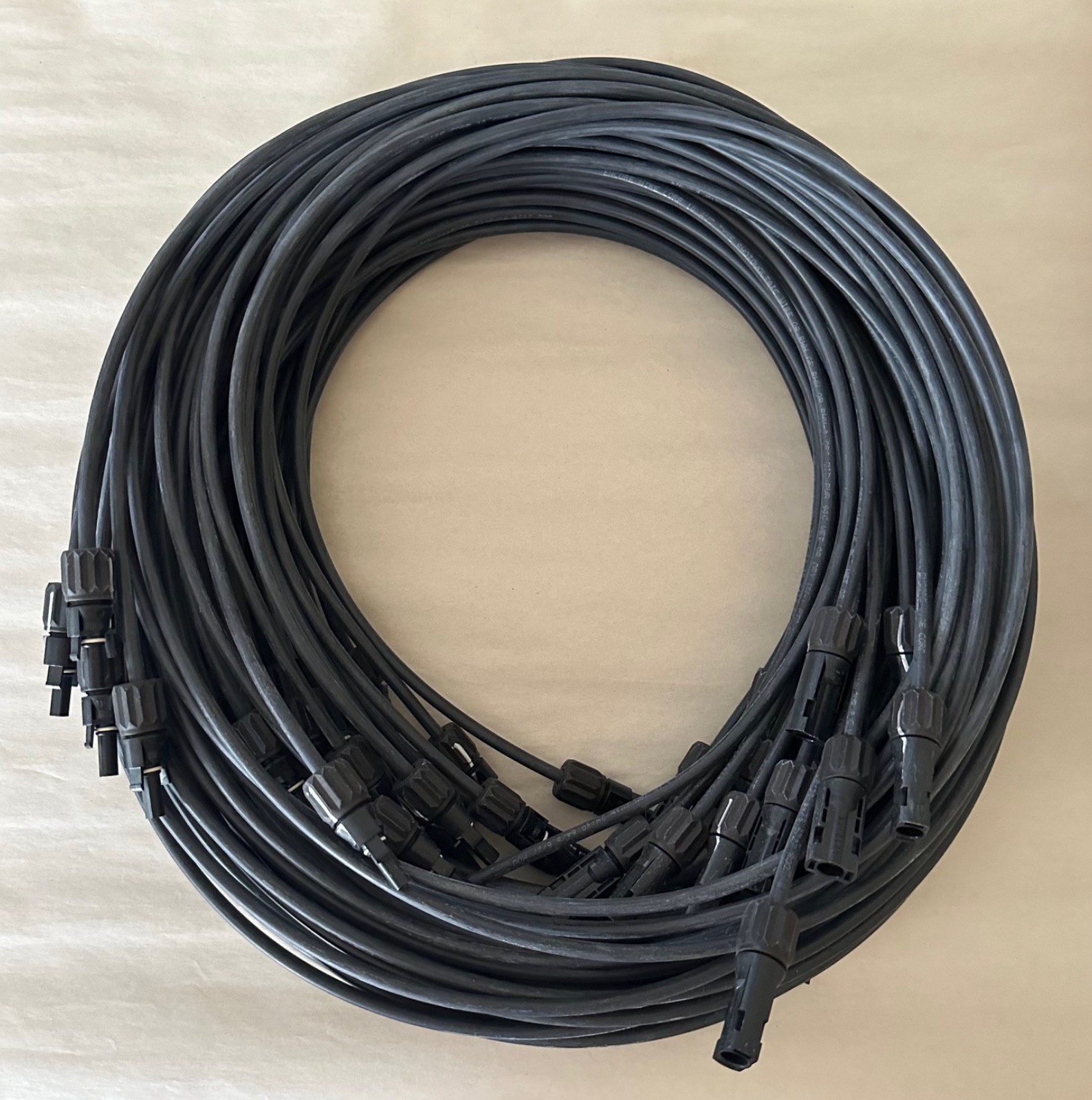 PV Wire Solar Jumper Cables Qty. 25, 11 ft each, 10 AWG Amphenol H4 Connectors