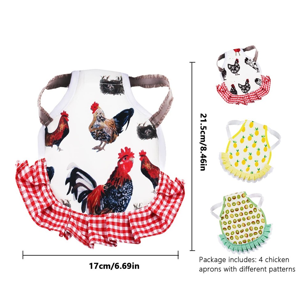 Chicken Saddle Protector 4 Pack Hen Apron Feather Guard Poultry Gear
