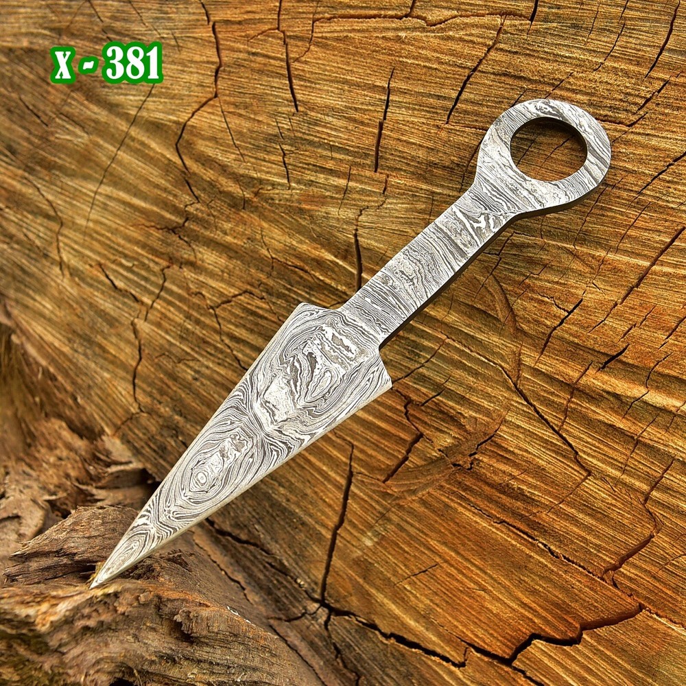 DAMASCUS Double Edge Military Combat Fixed Blade throwing boot Boot Knife ring