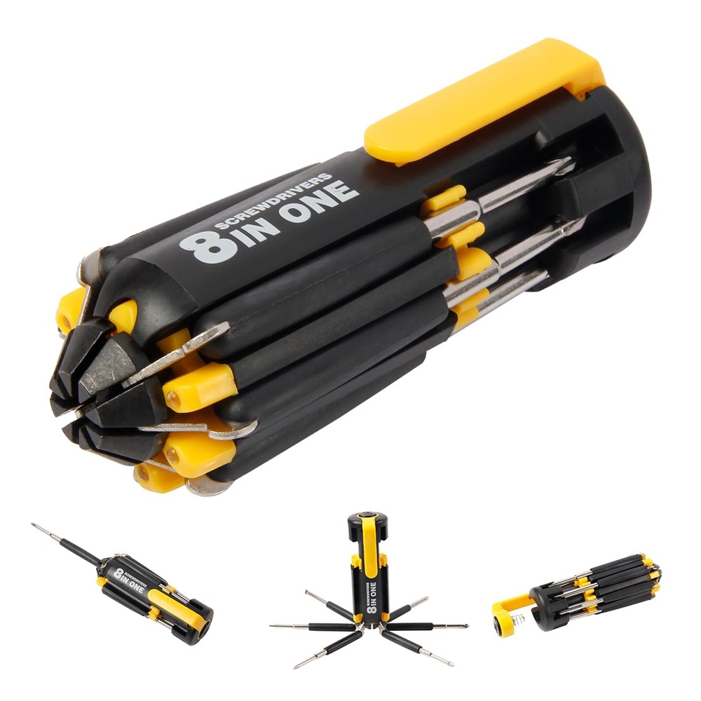 8 in 1 Screwdriver with Flashlight, Multi Functional 8 in 1 Screwdrivers Tool...