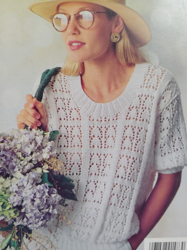 Patons Cotton 652 Knitting Leaflet Booklet Pattern VTG Sweater Pullover Cable