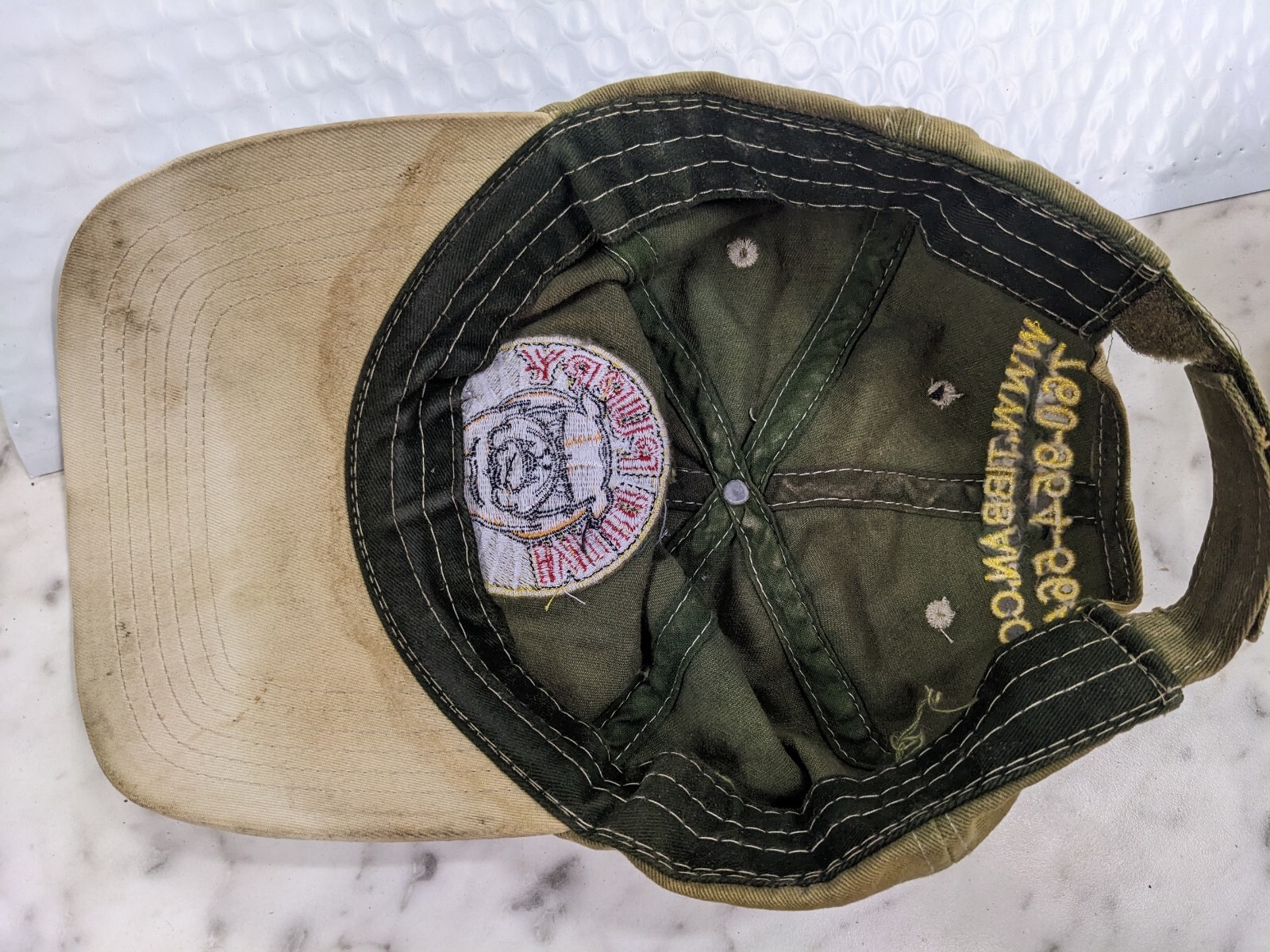 VINTAGE MUD PUPPY BULLDOG ADJUSTABLE HAT CAP USA TIBBAN MFG DAD MENS COMFORTABLE