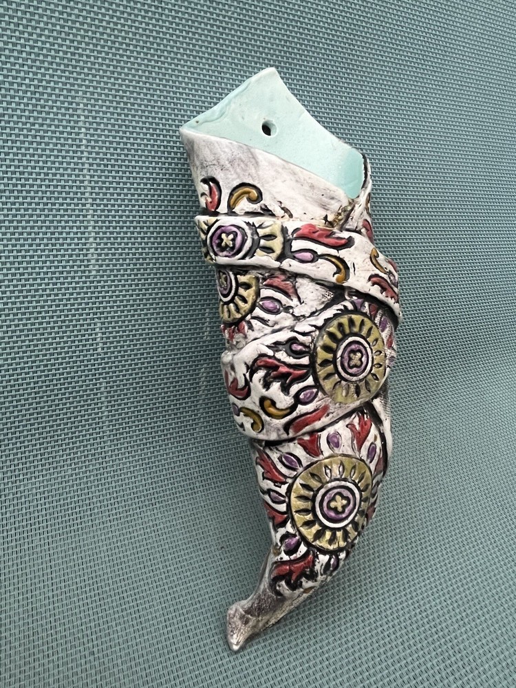 Handcrafted Studio Art Pottery Wall Pocket Vase Signed