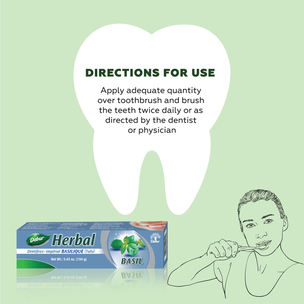 Dabur Herbal Toothpaste Imperial Basil 154g/5.43oz