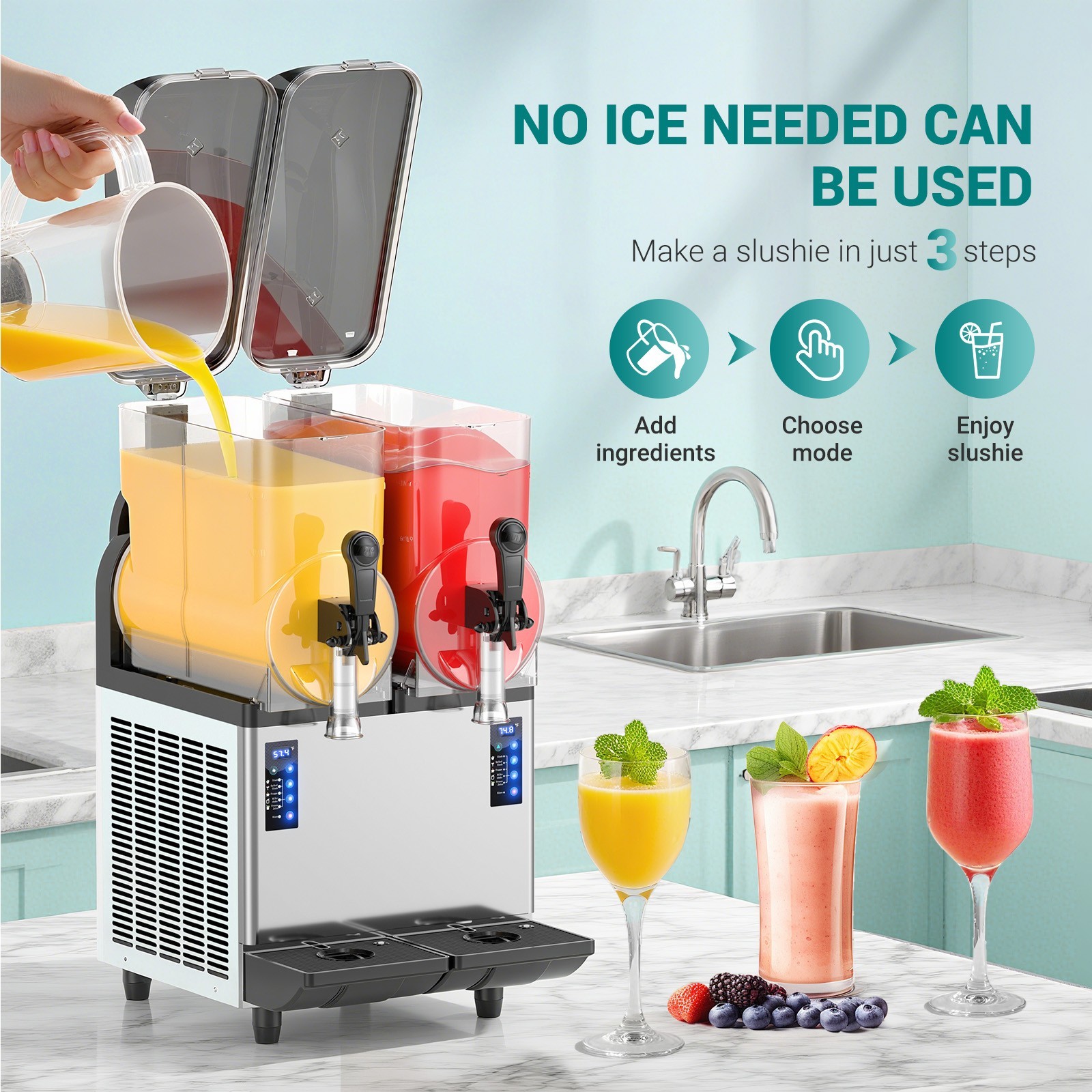 30L Commercial Slushie Machine Margarita Wine Frappe Slush Frozen Drink Machines