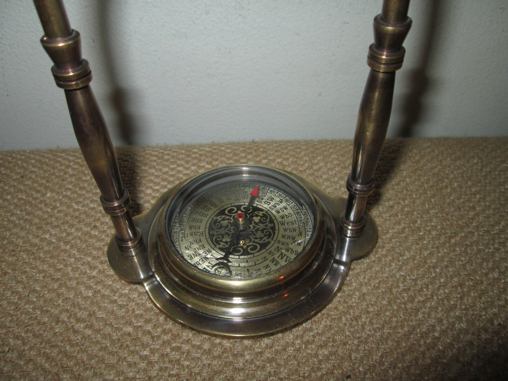 Vintage Brass Tabletop Decor Maritime Nautical Compass