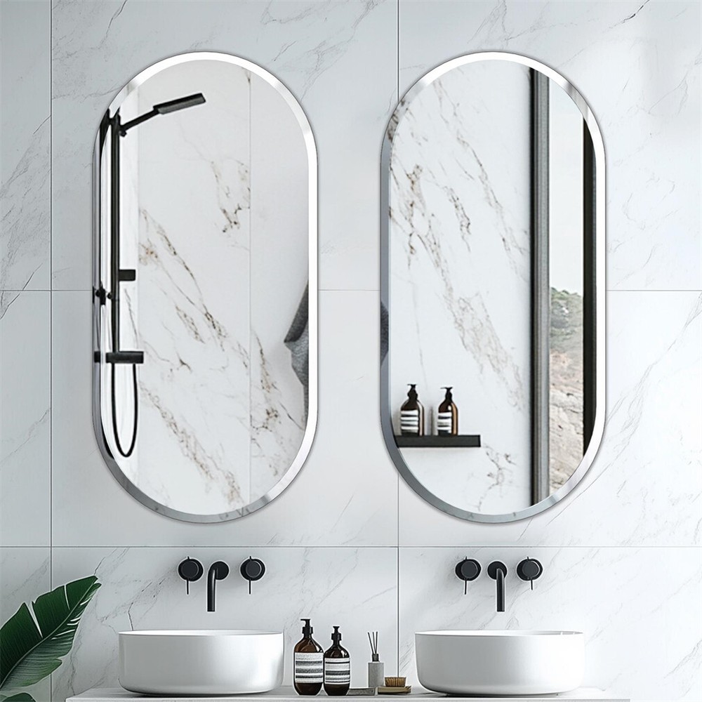 Multi-Shape Frameless Bathroom Mirror Prism Bevelled Vanity Mirror for Over Sink