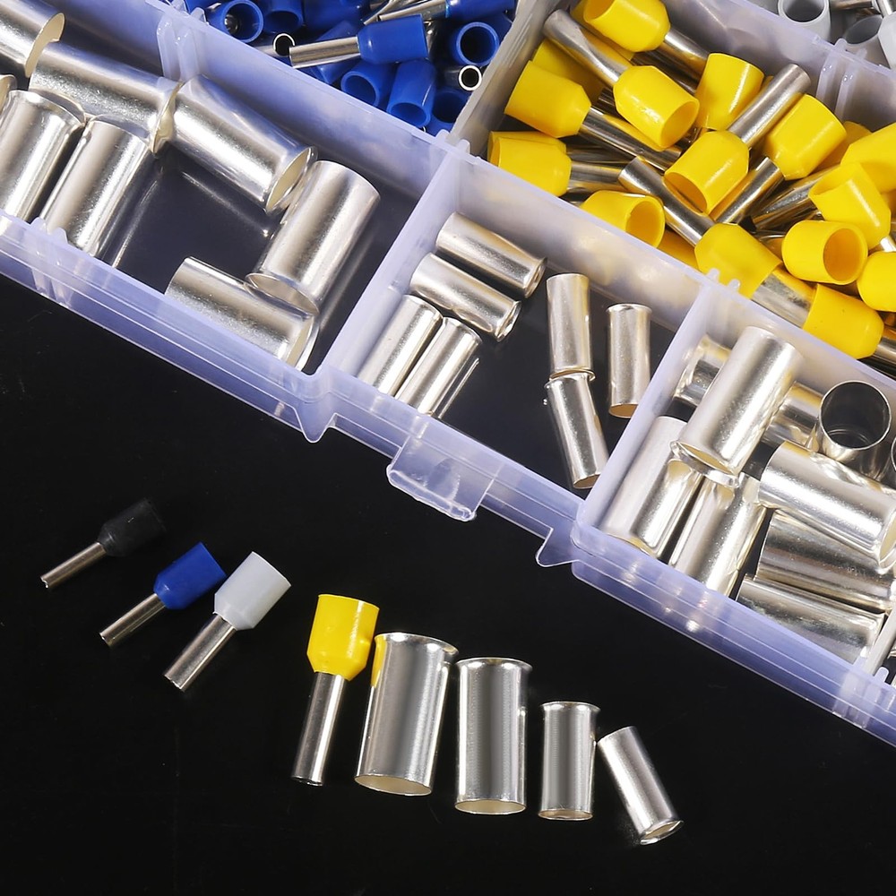 400Pcs Wire Ferrules Terminals Kits Silver Plated Copper Ferrules Wire Ends T...