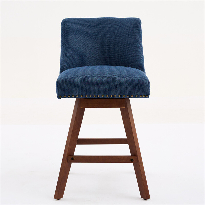 Set 2 Counter Height Swivel Barstools,26'' H Seat Height Upholstered Bar Stools