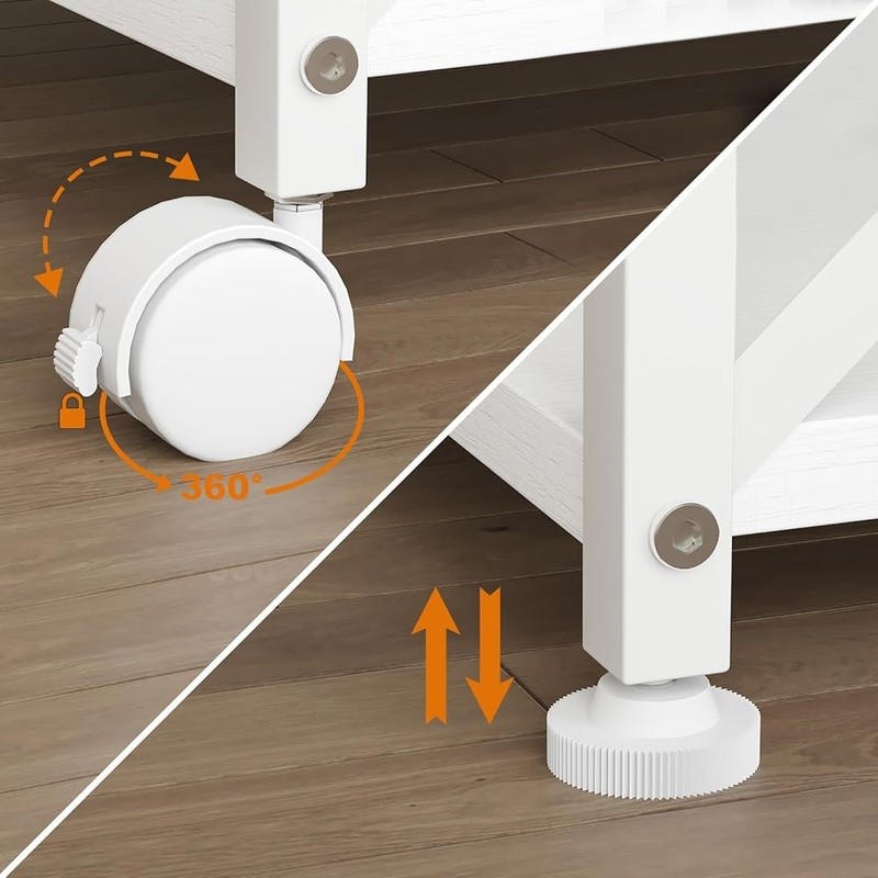 2 Tier Printer Stand W/ Rolling Casters Under Desk Storage Printer & Scanner New