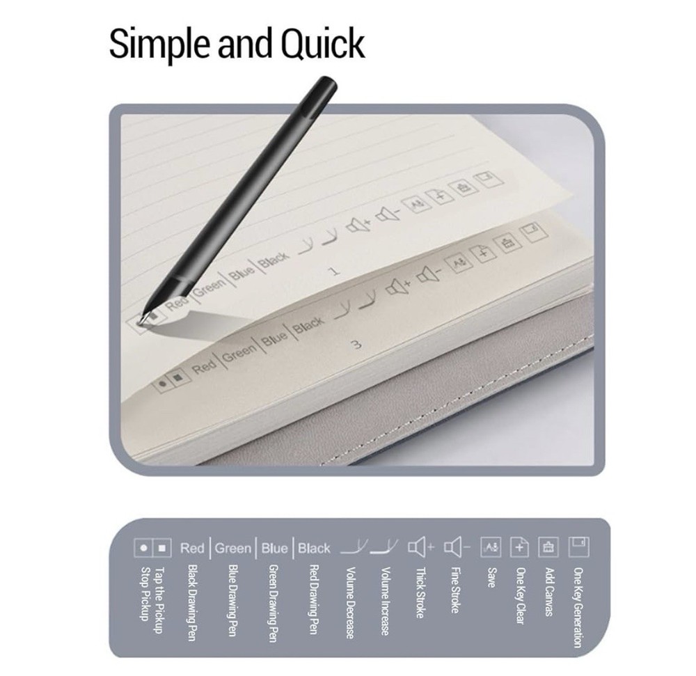 Bluetooth Digital Smart Pen Notebook Set Blue (Android) NIB