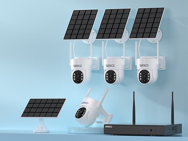 8CH Wireless Solar Powered CCTV Security System 4MP WiFi Audio PTZ Camera