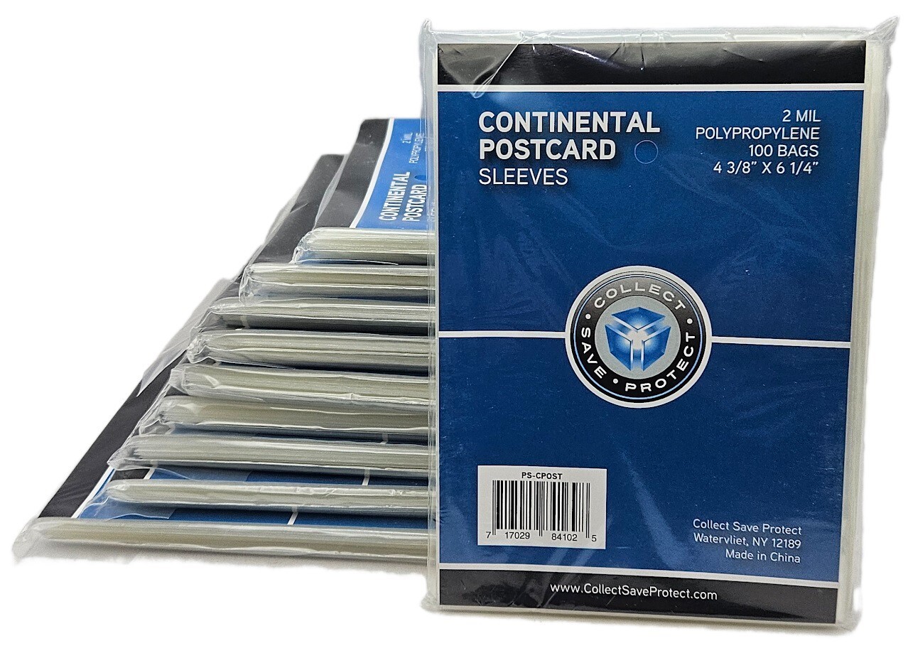 (1000) CSP Continental Postcard Sleeves Archival Safe Larger 4 3/8 x 6 1/4 Size