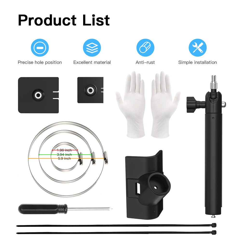 HOLACA Pole Mount for Ring Solar Panel,Ring Super Solar Panel