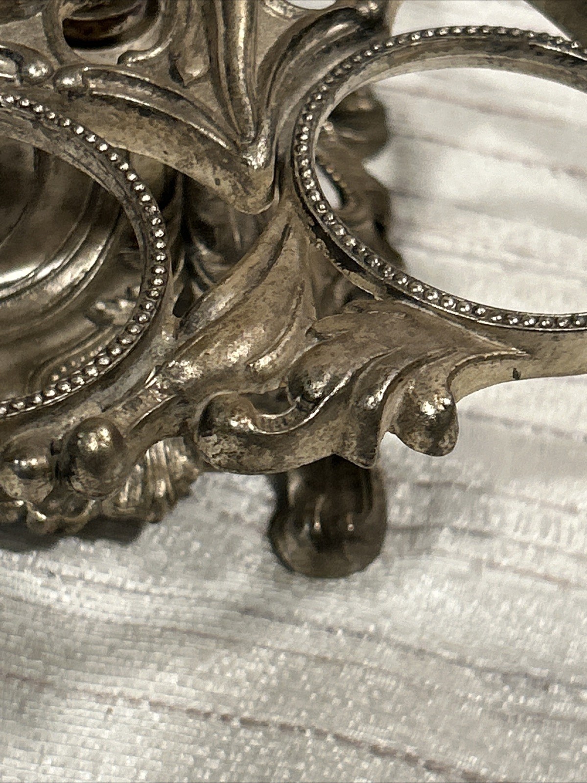 Heavy Antique Silver Plated 7 Pc Cruet Set