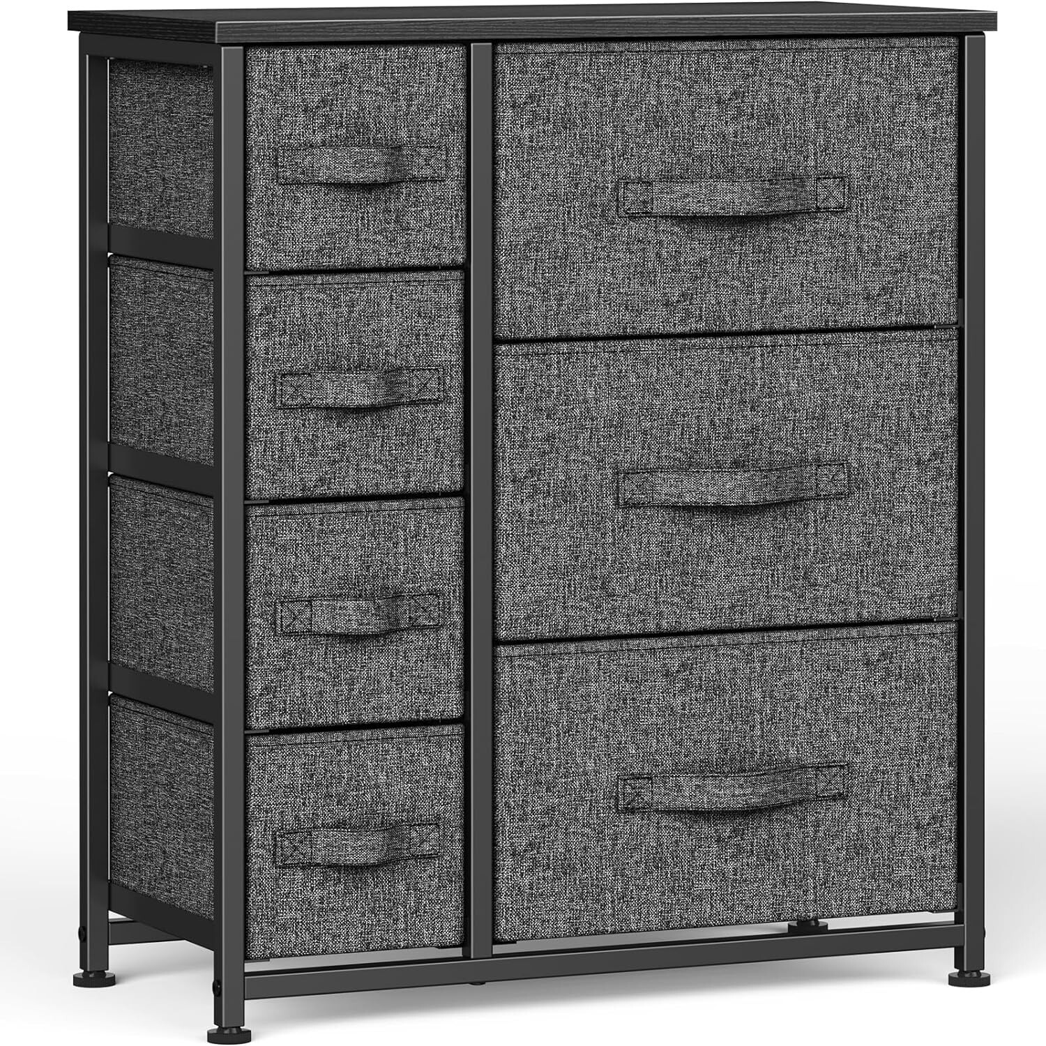 Storage Fabric Dresser 7 Drawer Chest of Organizer Tower Shelf Bedroom Furniture