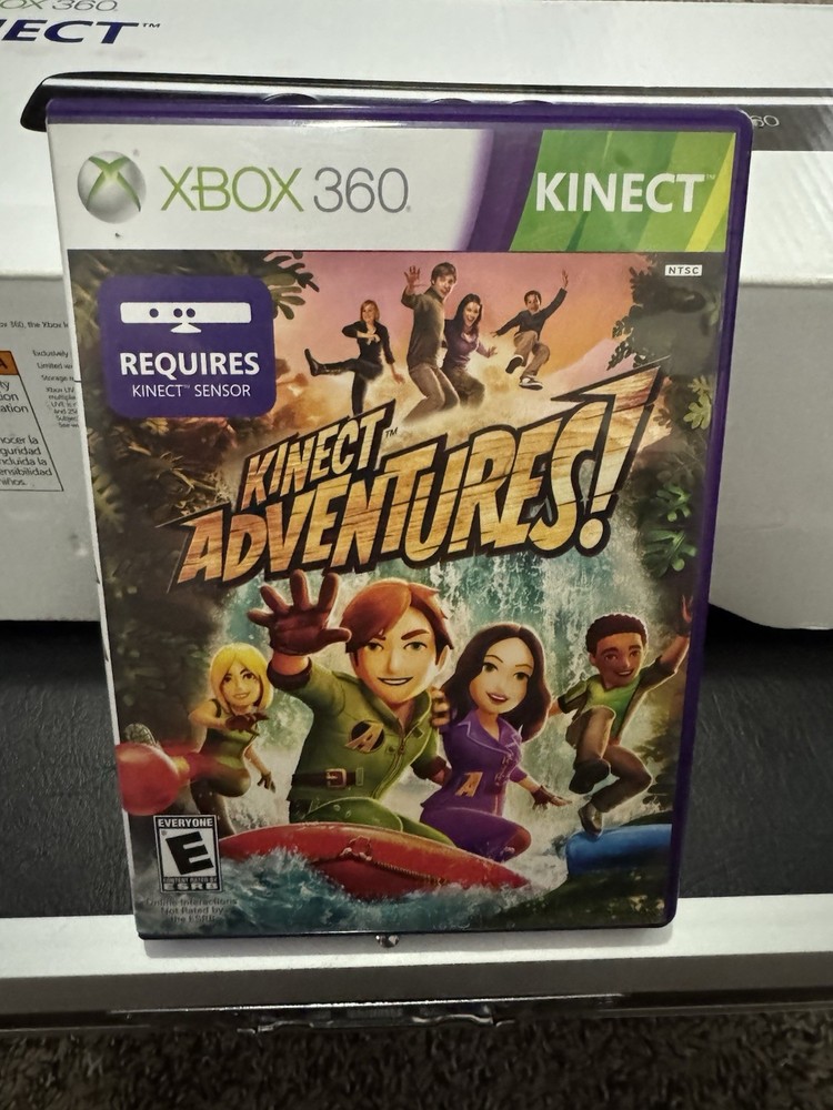 Microsoft Kinect Black For Xbox 360 With Kinect Adventures Game!