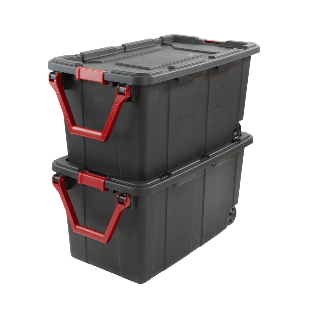 Rolling Wheeled Storage Tote 40 gal Heavy Duty Stackable Extra Large Container