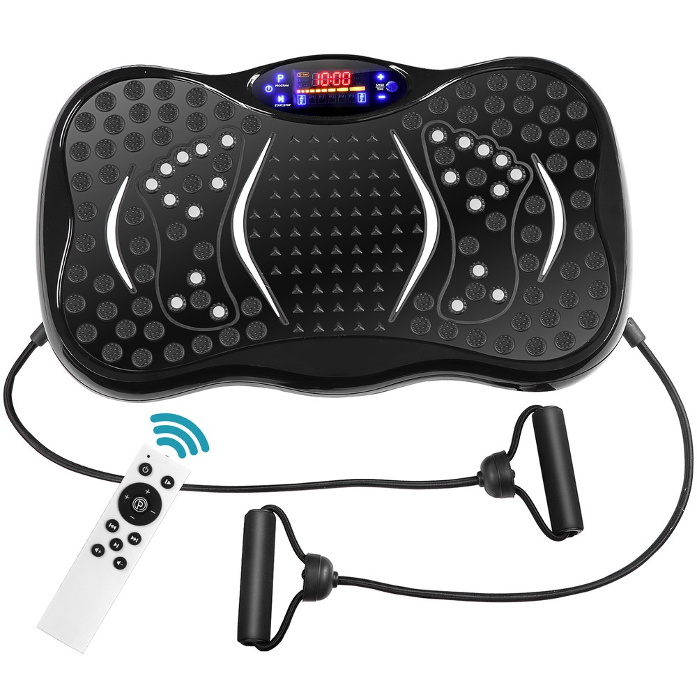 Vibration Plate Exercise Machine Shaking Whole Body Mini Workout Platform Black