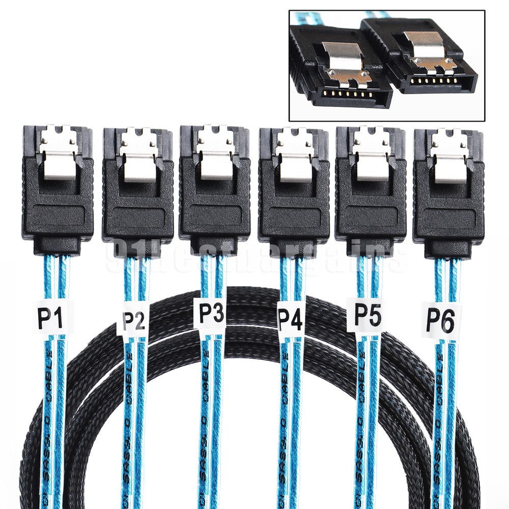 SATAIII Cable 6Pcs 6Gbps for Bitcoin Server CD DVD Drive Raid HDD SSD Data Cable