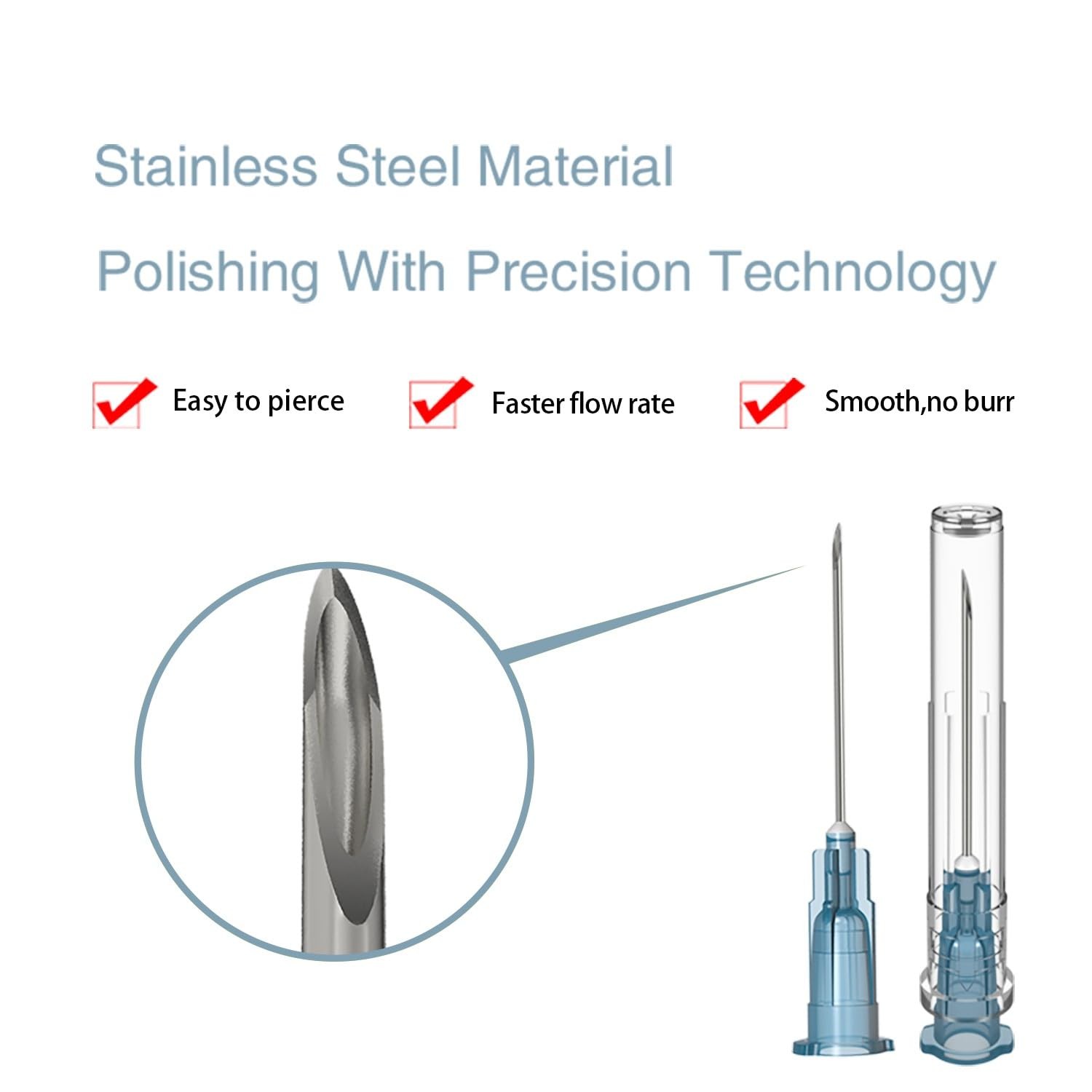 23 Gauge 1 Inch Needle,100 PCS Luer Lock Industrial Dispensing 23Ga-1 inch