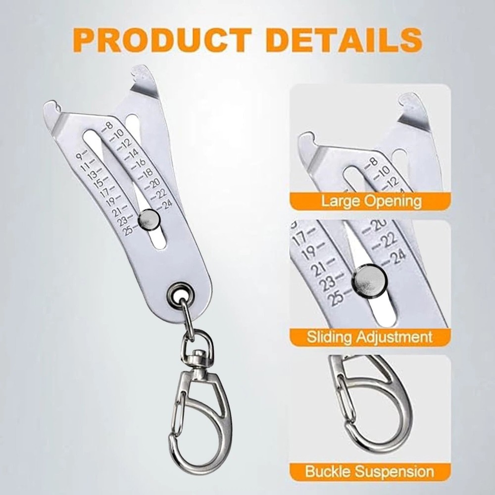 2× Portable Thread Checker Set - Precision Bolt Size Finder with Keychain Ring